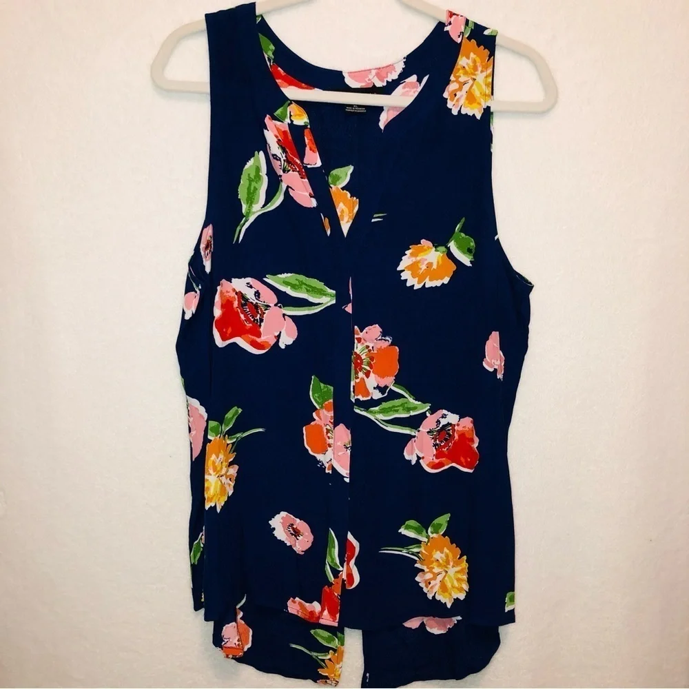 Sanctuary Floral Button Down Sleeveless Blouse Top Size XL - Picture 1 of 9